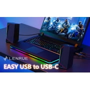 LENRUE Computer Speakers for Desktop Monitor, USB/USB-C Powered PC Speakers with Loud Stereo Sound, Headphone-in for Desktop, iMac, MacBook, Laptop, Monitor