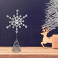 thumbnail image 3 of Christmas Metal Beaded Snowflake Tree Topper, 3 of 3