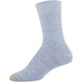thumbnail image 3 of Gold Toe Women's Recycled Soft Cable Crew Socks, 2 Pairs, Washed Blue, Peacoat, Shoe Size: 6-9, 3 of 4