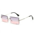 thumbnail image 3 of Rimless Sunglasses For Women and Men Fashion Metal Frame Eyewear Small Rectangle UV Protection Sun Glasses Pink Blue, 3 of 3