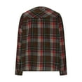 thumbnail image 4 of Womens Notch V Neck T-Shirts, Long Sleeve Shirts for Women Fall Fashion Plaid Printed Button Up Dressy Blouses, 4 of 6