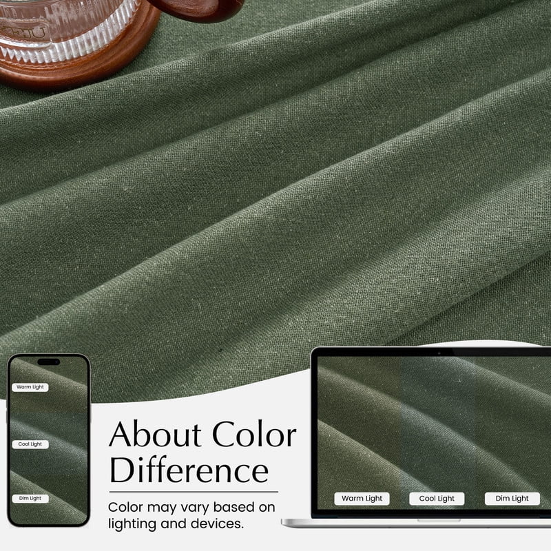 NICETOWN Olive Green Kitchen Curtains 24 Inches Long, Rustic Pinch Pleated Light Filtering Linen Cafe Curtains for Bedroom Farmhouse Decor, 26"x24", 2 Panels