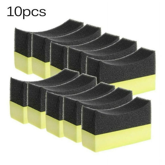 10Pcs Car Wheel Washer Tyre Tire Dressing Applicator Foam Sponge Curved PE R5K4