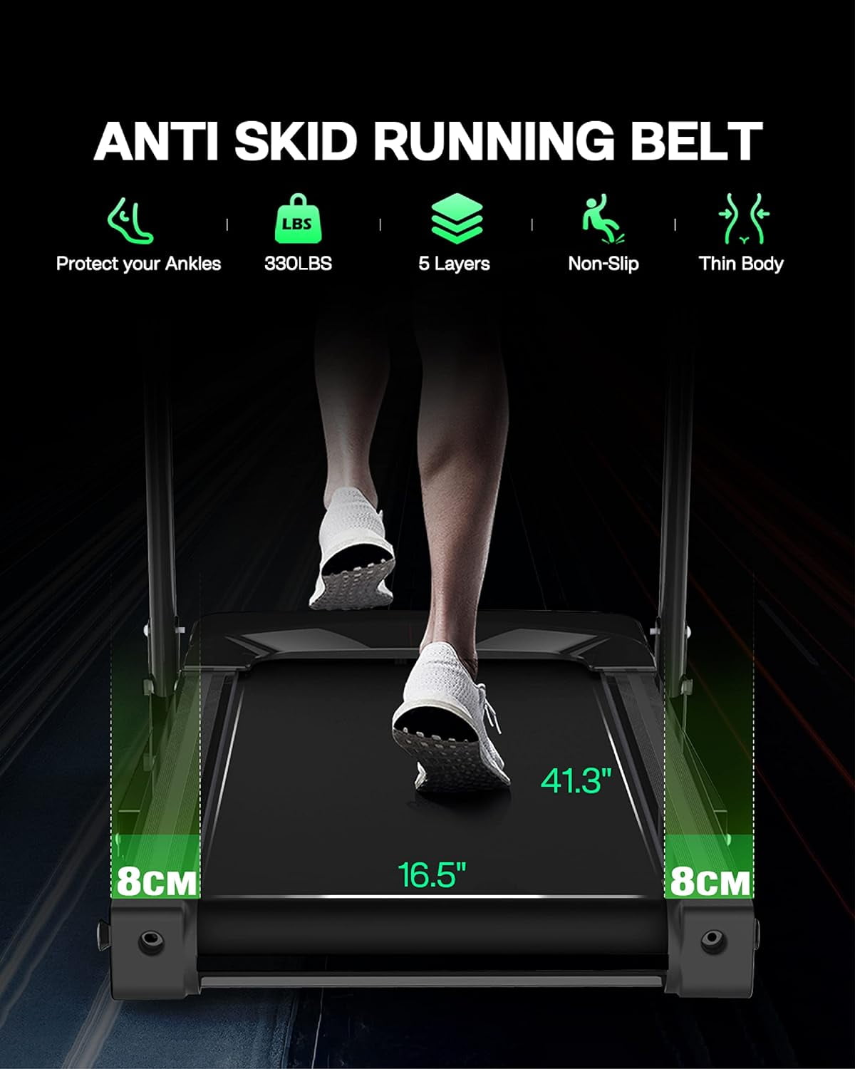 Swertoy 3.5HP Foldable Incline Treadmills for Home, 330LBS Weight Capacity, Walking Pad Walking Jogging Running Exercise Machine with Bluetooth & Pulse Monitor