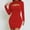 Red, variant on Blczomt Womens Holiday Dress Mini Long Sleeve Sexy Brown Bodycon Formal Crew Neck Trendy Plain Dresses