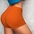 thumbnail image 4 of Goofa Orange Scales Printed Workout Shorts Women Seamless Scrunch Butt Lifting High Waisted Gym Booty Shorts Elastic Workout Shorts-Medium, 4 of 8