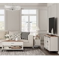 thumbnail image 2 of Wampat Adjustable Shelves Television Stand with 3 Drawers, Mdf board, White/Oak (Set of 3), 2 of 12