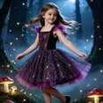 thumbnail image 4 of ATOGUTA Girls Dresses Sleeveless Cute Casual Party Princess Halloween Dress Purple, Size 3T-7, 4 of 5