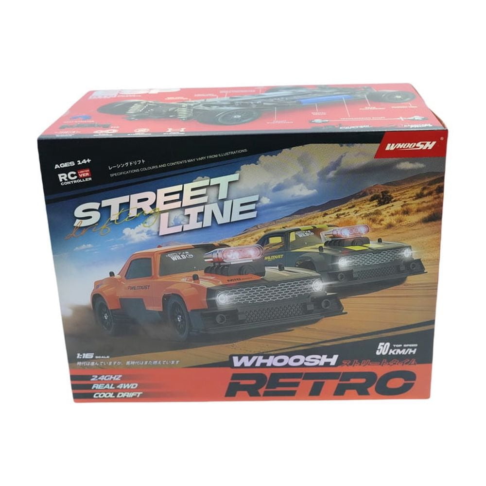 1/16 Scale 4WD RC Drift Car High Speed Racing Remote Control Vehicle With ESP Gyroscope Stabilization LED Front Rear Lights Full Proportional Driving System For Adults Hobbyists