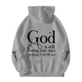 thumbnail image 5 of God Is Still Writing Your Story Hoodies for Women Long Sleeve Christian Hooded Sweatshirt with Pockets Pullover Tops, 5 of 6