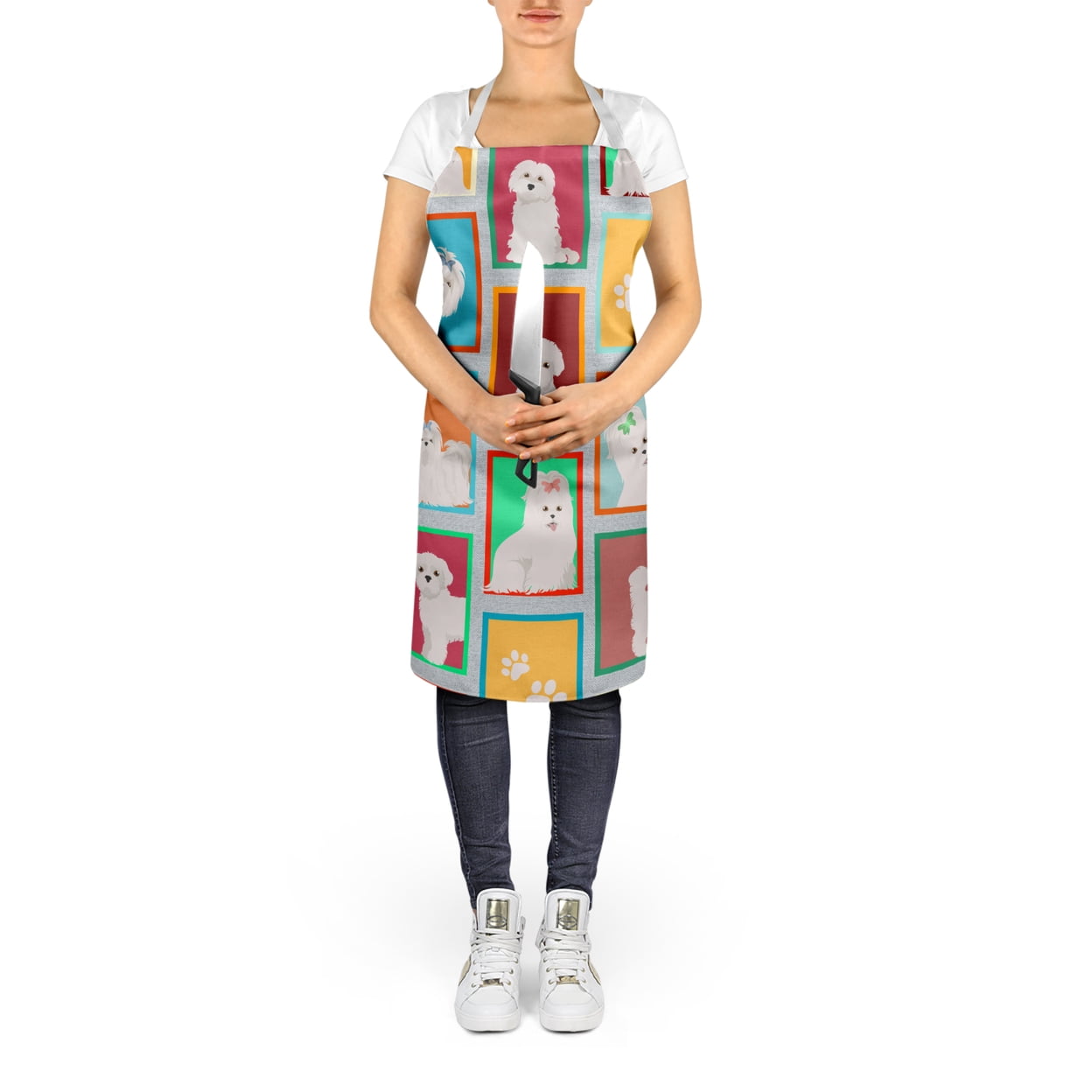 Lots of Maltese Apron 27 in x 30 in