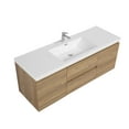 thumbnail image 4 of Alma 48 Inch Natural Oak Wall Mount Vanity With A integrated Sink, 4 of 6