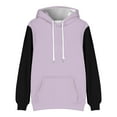 thumbnail image 4 of Yyeselk Mens Hoodie Sweatshrits Drawstring Color Block Hooded Sweatshrits Fleece Lined Relaxed Long Sleeve Hoodies for Men with Kangaroo Pocket Purple XXXL, 4 of 4