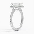 thumbnail image 2 of Dash Jewelry Emerald Cut 2.2 Ct White Moissanite Engagement Ring - 14K White Gold Plated Anniversary Ring - Halo Moissanite Wedding Ring - Anniversary Gifts Clearance - Christmas Special Gift, 2 of 6