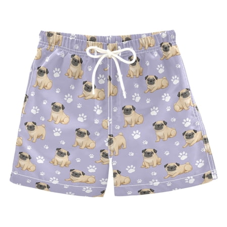 joogoo Boy Swim Trunks Cartoon French Bulldog Bathing Beach Board Shorts 4T