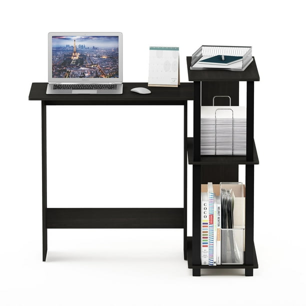 Furinno Abbott Corner Computer Desk With Bookshelf Espresso Black