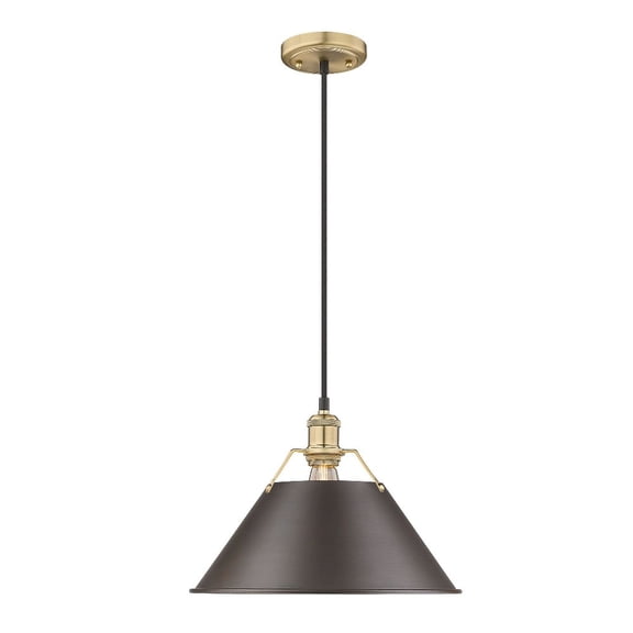 Orwell 1-Light Pendant in Brushed Champagne Bronze with Rubbed Bronze