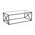 thumbnail image 3 of Safdie & Co. Coffee Table 44L Glass Black Metal, 3 of 4