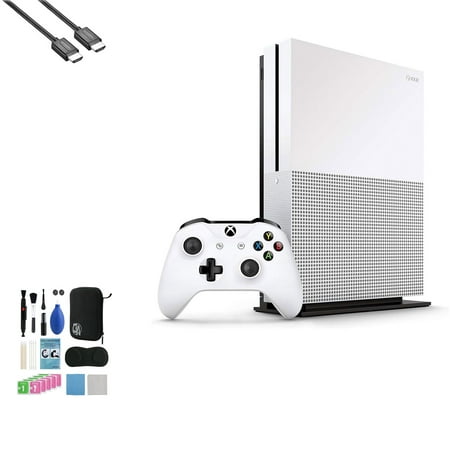 Pre-Owned Microsoft Xbox One S 500GB, 4K Ultra HD White with BOLT AXTION Cleaning Kit HDMI (Refurbished: Like New)