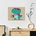 thumbnail image 6 of Susaid Cool Dino Playing Skateboard Pattern Canvas Wall Decor Poster Framed Artwork Decoration for Bedroom Home Office Ready to Hang,Horizontal, 6 of 6