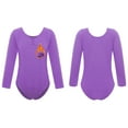 thumbnail image 6 of Yartina Girls Fleece Lined Bodysuit Long Sleeve Ballet Leotard Kids Dance Undergarment Thermal Purple 140, 6 of 7