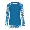 thumbnail image 5 of Qingpeng Womens Two Piece UV UPF 50+ Swim Shirt Bathing Suit Long Sleeve Rash Guard Swimsuits with Boyshort Bottoms, 5 of 7