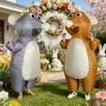 thumbnail image 2 of Inflatable Mouse & Hamster Costume Set - Cute Animal Outfits For Easter, Parties & Cosplay,Height 4'11"-6'3",Brown, 2 of 10