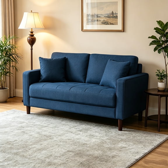 AUU Contemporary Fabric Upholstered Loveseat – Plush Cushions with Tufted Detail, Cozy Living Room Furniture