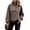 Coffee, variant on Women's Mock Neck Sweatshirt, Solid Long Sleeve Pullover with Snap Button Front and Raglan Detail
