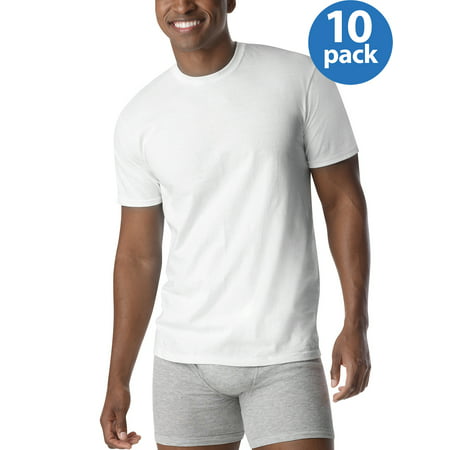 Hanes Men's ComfortSoft White Crew Neck T-Shirt 10 Pack SUPER