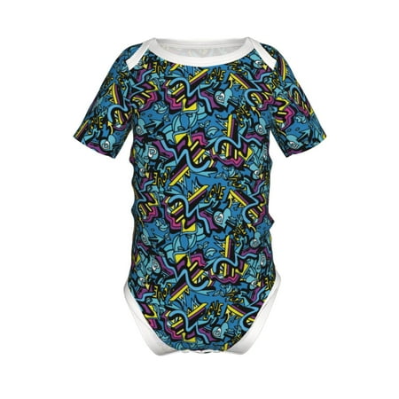 

Junzan Love Music Print Short-Sleeve Baby Climbing Clothes Bodysuits for Infant One-Piece for Baby Boys & Girls Baby Clothes Baby Romper with Snap Closure-9M
