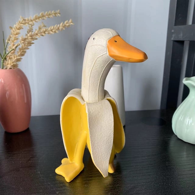 RKSTN Décorations en Résine Décoratives Canards Bananes Ornements de Bureau Décorations de Bureau