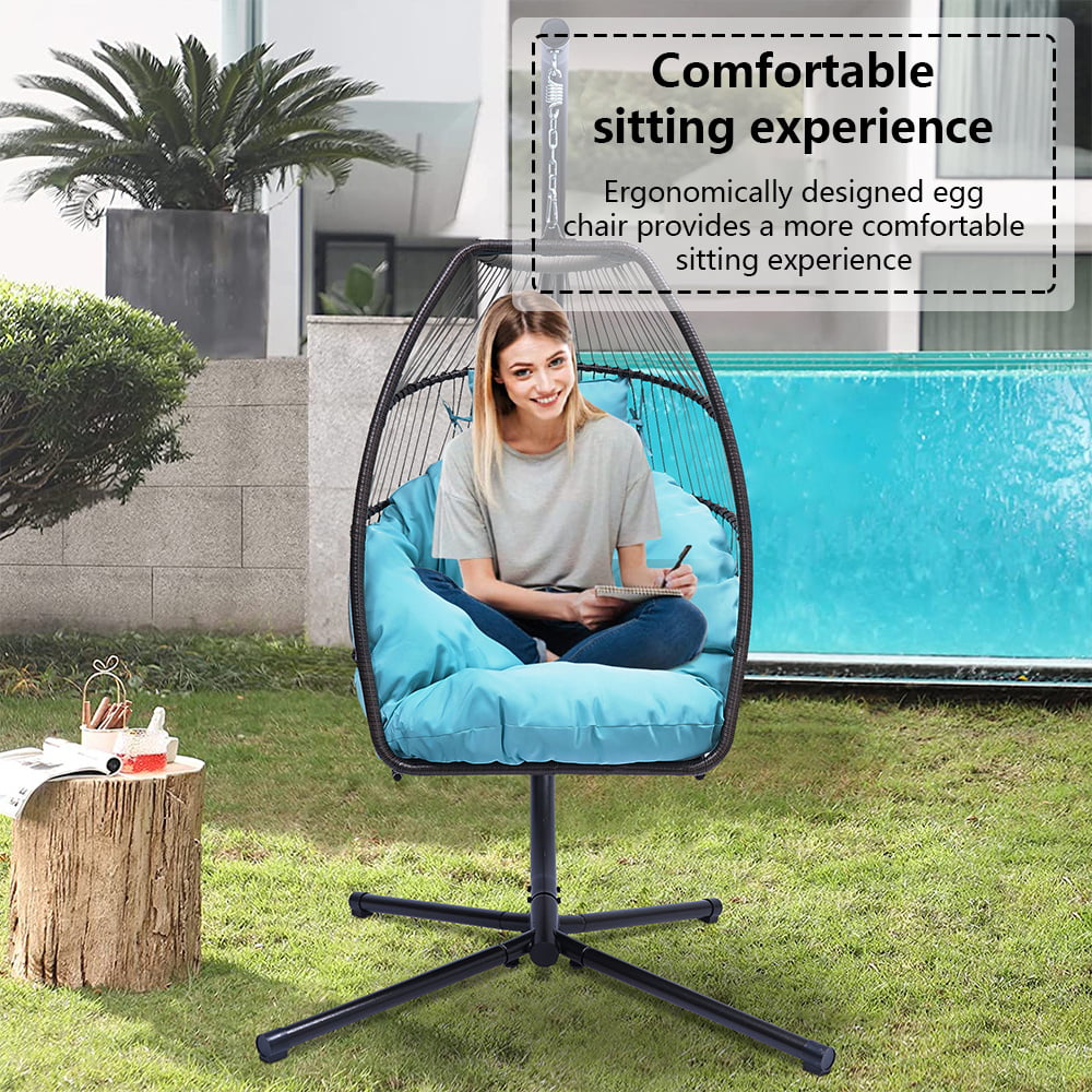 Hanging Garden Chair Swing Egg Cushion Rattan Chair For Home Indoor Outdoor 