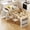 White Oak, variant on 82.7 inch Kitchen Island with Extendable Dining Table for 4-6 Person, Faux Marble Top and Double-Sided Storage, Power Outlet and 2 Drawers 2 Side Shelves for Kitchen Dining Room, White Oak