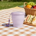 thumbnail image 2 of Guodhu Silicone Water Cup Portable Folding Water Cup For Travel Camping Outdoor, Collapsible Cup With Dustproof Cover And Hanging Rope, Heat Resistant Silicone Mug For Hot And Cold Drinks(Purple), 2 of 6