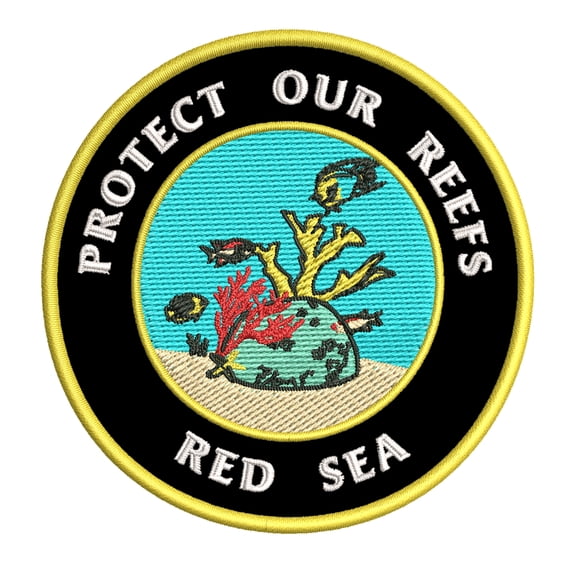 Protect Our Reefs! Red Sea 3.5 Inch Iron Or Sew On Embroidered Fabric Badge Patch Ocean Beach, Salt Life Iconic Series
