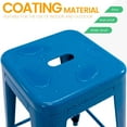 thumbnail image 6 of 24 Inch Metal Bar Stools Set of 2, Stackable Backless Industrial Stools for Indoor Outdoor Kitchen Dining Patio Garden Classroom (Blue), 6 of 11