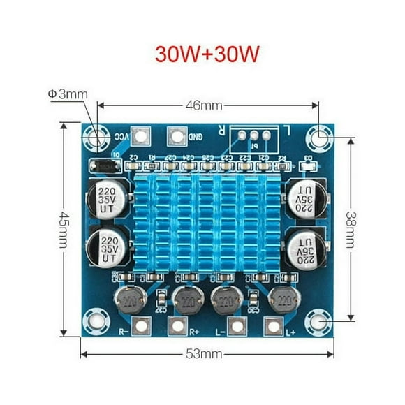 XH-A232 HD digital audio power amplifier board mp3 amplifier module 12V24V amplifier board dual channel 30W