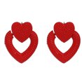 thumbnail image 1 of Pendientes de aleación simples con forma de amor para mujer, aretes colgantes elegantes a la moda para mujer (rojo), 1 of 2