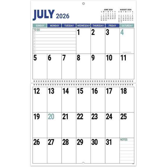 Wall Calendar 2026-2027 Large Calendar Jul 2026 - Dec 2027, 14.7'' x 23.2''