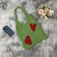 thumbnail image 4 of Knitted bag, mesh tote bag, hollow bag, strawberry bag, wool bag, female bag, 4 of 5