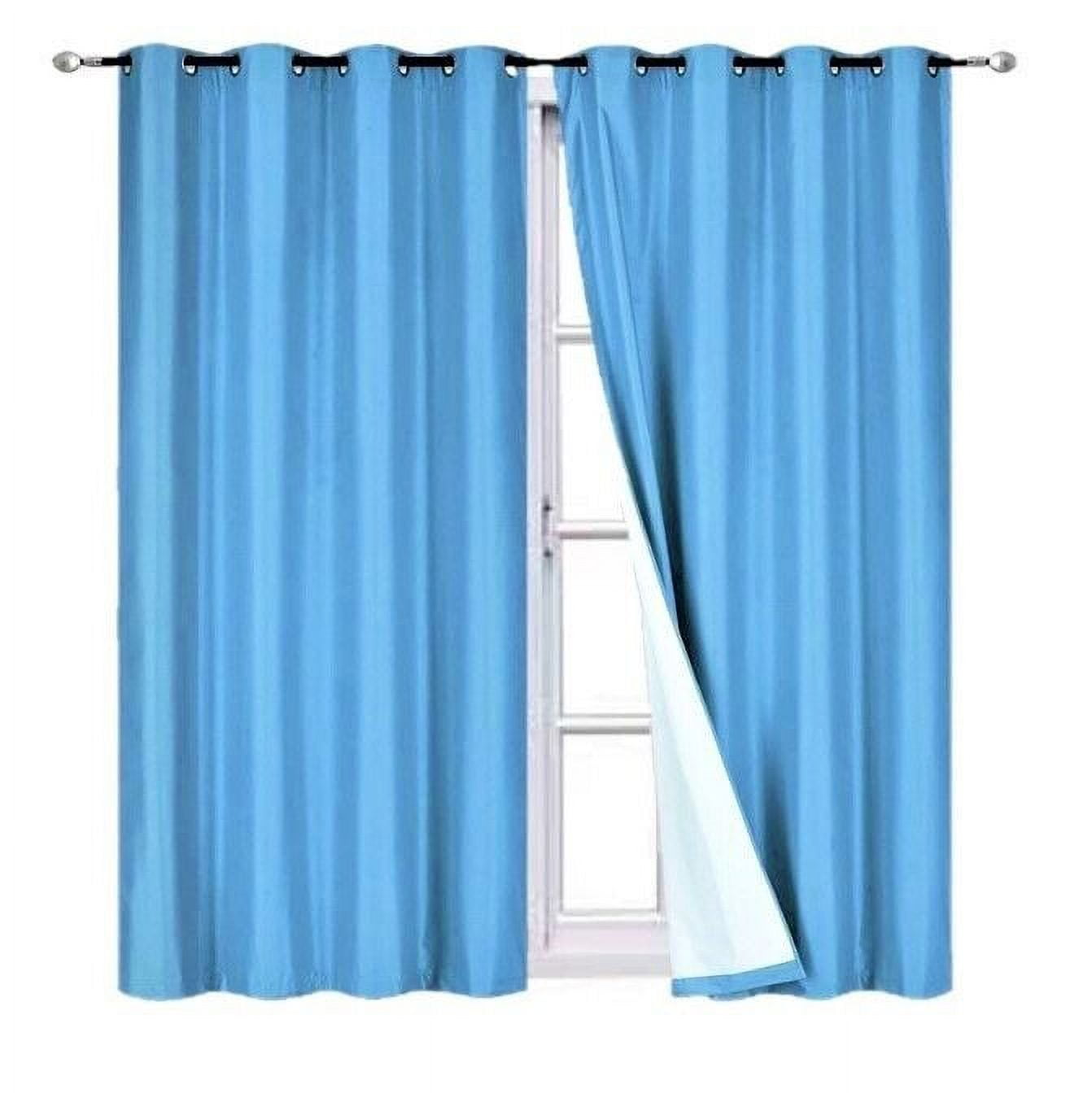 Home Bedroom Décor Set of 2 Panels K86 Turquoise Color 100% Blackout Full Room Darkening Thermal Window Curtain Grommets Top 37 inch wide X 84 inch length