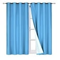 thumbnail image 2 of (#72) 1 Panel Turquoise Solid Thermal Foam Lined Blackout Heavy Thick Window Curtain Drapes Bronze Grommets 84" Length, 2 of 3