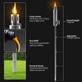 thumbnail image 6 of Matney Stainless Steel Outdoor Torches - 5 ft - Set of 4 - Decorative Garden & Yard Lights - Oil Lamp for Citronella - Fiberglass Wick & Snuffer Cap - (Barrel), 6 of 7