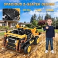 thumbnail image 3 of Wisairt 24V Ride On Dump Truck for Kids, 2 Seater 4WD Electric Truck, 4×200W Motors, Power Car Wheel with Remote Control, Automatic Dump Bed, Shovel, Music, Yellow, 3 of 10