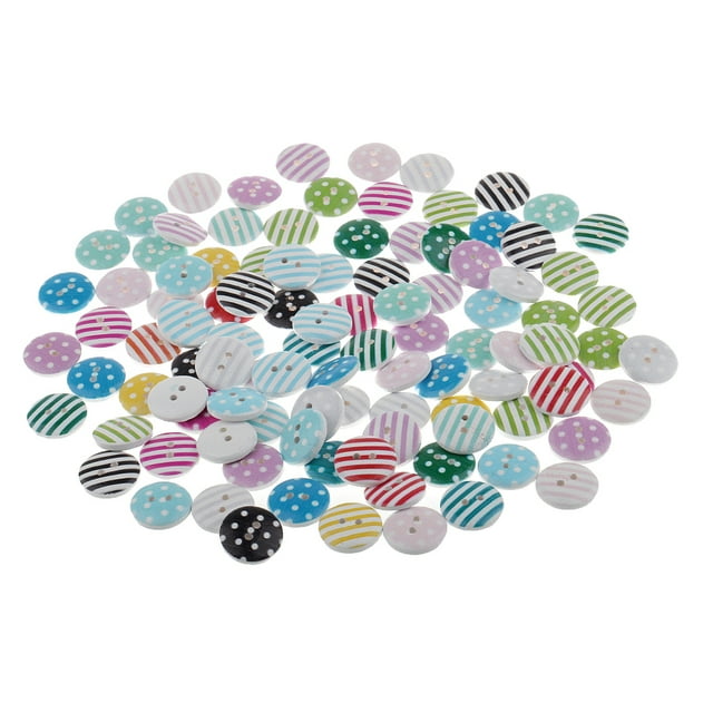 100Pieces Mixtos de Madera Redonda de 2 Agujeros Botones para Coser Artesanía de 15mm Sunnimix botones de madera