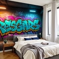 thumbnail image 2 of Graffiti Wallpaper Vibrant Graffiti Art Bold Letters Peel and Stick Wall Murals 100"H x 144"W Removable PVC Wall Paper Self-Adhesive Wall Paintings Art Decor for Bedroom Living Room, 2 of 7