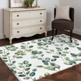 thumbnail image 3 of Eucalyptus Leaves Area Rugs 2.7'x5', Washable Small Throw Rugs for Kitchen Bedroom, Green Summer Botanical Watercolor Indoor Outdoor Rug Non-Slip Low Pile Carpet Runner Reversible Floor Mats, 3 of 8