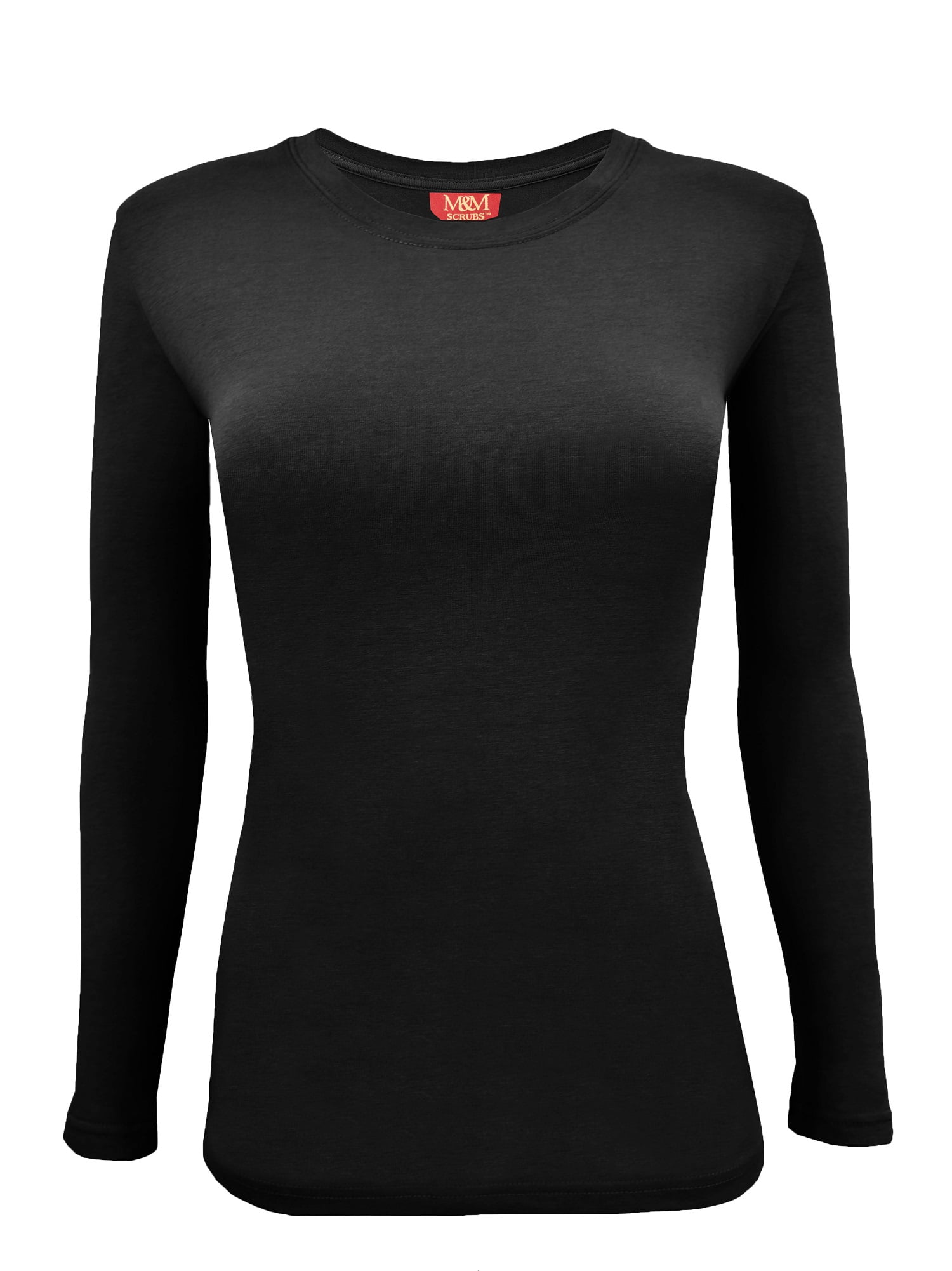 M&M SCRUBS Women's Under Scrub Tee Crew Neck Long Sleeve TShirt