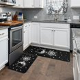 thumbnail image 2 of Black Kitchen Mat Set of 2, Goth Rug, Halloween Kitchen Rugs, Gothic Witch Occult Skull Home Kitchen Decor and Accessories, Gothic Runner Rug Kitchen Mat Kitchen Sink Rug Kitchen Rugs Washable, 2 of 6